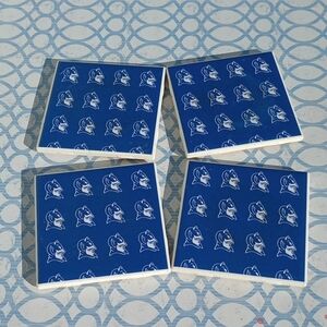 💙 Duke Blue Devil Coasters – Set of 4 – College Sports Fan Decor